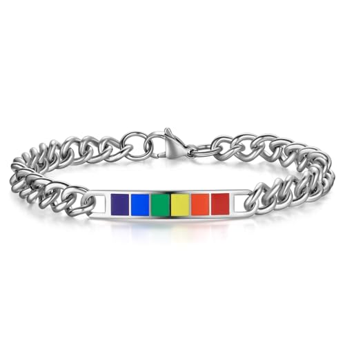 Pulsera de acero inoxidable LGBTQ Pride unisex miniatura 1