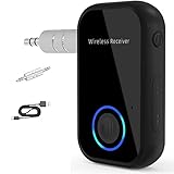 Bluetooth Adapter Auto 2 in 1 Aux Bluetooth 5.0 Adapter Bluetooth Sender Empfänger für Musik Aux Car Kit mit 3,5mm Klinke Freisprechanrufen für Auto Kopfhörer und Heimstereosysteme