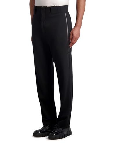 KARL LAGERFELD Men's Stretchy Exposed Side Zip Detail Dress Pant2