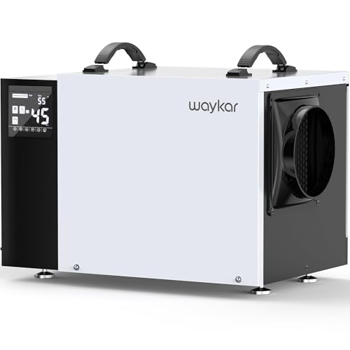 Waykar 125 Pint Crawl Space Dehumidifier with Drain Hose for Commercial, Basements, and Industry Water Damage Unit for Spaces up to 6500 Square Feet, Smart Humidity Control - 5-Year Quality Coverage