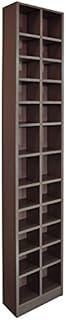 WATSONS BLOCK - Tall Sleek 360 CD / 160 DVD Media Storage Tower Shelves - Dark Oak