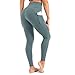 CLUCI Leggings Sportivi Donna Vita Alta Pantaloni Yoga Pants Pantaloni da Allenamento con Tasche per Correre Fitness Blu Nebbia L