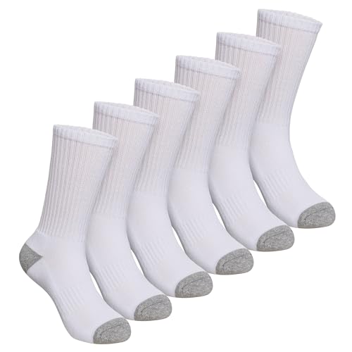 Image of SeeyAN Kids Socks Boys Crew Athletic Half Cushioned Cotton Sport Running Breathable Socks 6 Pairs