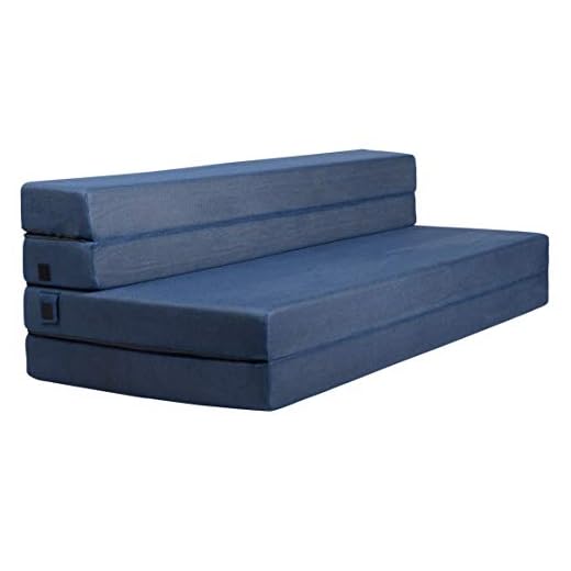 Milliard Tri-Fold Foam Folding Mattress and Sofa Bed for Guests - Queen 78x58x4.5 Inch (Blue)