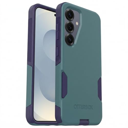 Image of OtterBox Samsung Galaxy S25 (Only) - Commuter Series Case - Harbor Storm (Green & Purple) - Slim & Tough - Pocket-Friendly - with Port Protection
