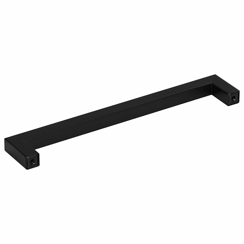 Set di 5 maniglie per mobili, colore nero, 192 mm, in acciaio inox, design a tubo quadrato, per armadi, cassetti, porte, cassettiere, credenze, cucina, bagno, per ristrutturazione fai da te