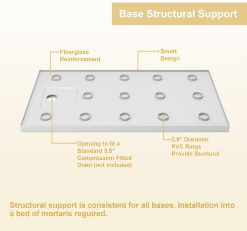 32" x 60" Shower Base Shower pan white Left Drain