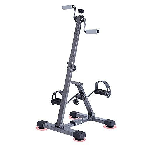 Bicicleta estática plegable para brazos y piernas con resistencia variable, ideal para entrenamiento físico y recuperación para personas mayores y discapacitadas (negro, 90,5 x 42,5 x 40,5 cm)