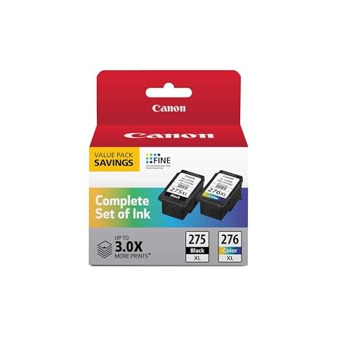 Canon PG-275 XL / CL-276 XL Genuine Ink Value Pack (2 Cartridges), Compatible with TS3520/3522/4722/3720/3722, TR4720 Cover
