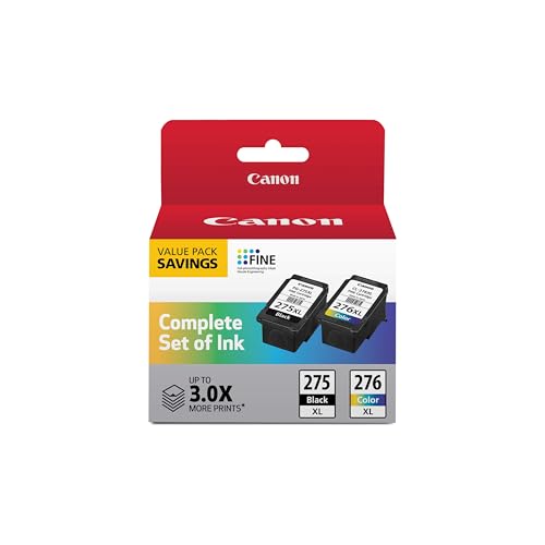 Image of Canon PG-275 XL / CL-276 XL Genuine Ink Value Pack (2 Cartridges), Compatible with TS3520 /3522 /4722 /3720 /3722, TR4720