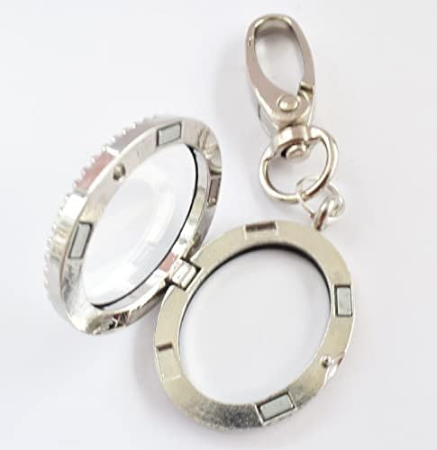 MUM In Memory Floating Locket. Charms and Real White Tiny Feather inside. Angel, Wings, Love. Keyring, Keychain, Handbag Charm