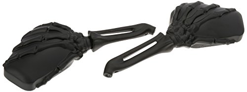 Kuryakyn 1758 Motorcycle Handlebar Accessory: Skeleton Hand Rear View Side Mirrors, Black Stems/Black Heads, 1 Pair #TOP1