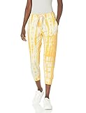 Batikfärbung MONROW Damen Painter TIE DYE Cropped Relaxed Sweats Trainingshose, senffarben, Groß