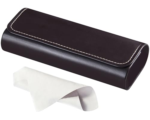 Image of RayLove Hard Shell Glasses Case, Lightweight Leather Eyeglass Case, Travel-Friendly Sunglasses Protector for Men & Women
