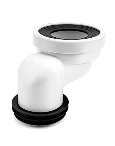 QWORK® Tubo di collegamento WC sfalsato da 100 mm Raccordo WC in plastica bianco