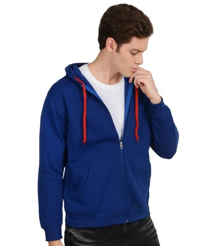 Image of Scott International Men's Solid Cotton Hoodies for Men, Trendy and Comfortable Sweatshirts for Men, Stylish Winter Wear with Hood and Pockets, Fashionable Hooded Sweatshirts