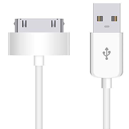 Vibe USB Sync and Charging Data Cable for iPhone 4/4s, iPhone 3G/3GS, iPad 1/2/3, iPod, 30-Pin Cables Charger Lead - 1M White