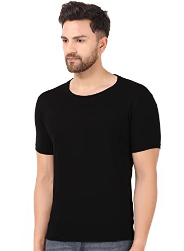 Image of Men's Plain Tshirt | Any Time Wear | Black & White Tshirt | Regular fit Half Slevees Round Neck Pure Cotton Black and Tshirt XXL