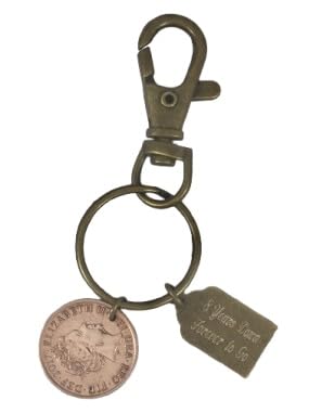 Year 2017 British Penny Bronze Keyring, 8th Anniversary Gift, Bronze Anniversary, 8 Year Anniversary Couples Keychain