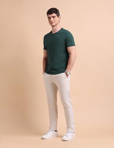 Image of U.S. POLO ASSN. Solid Cotton T-Shirts for Men - Breathable & Comfortable, Half Sleeves Mens Casual T Shirts