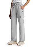 Libin Women's Cargo Hiking Pants 29' Summer Casual Work Tactical Safari Rain Pants Lightweight Quick Dry Athletic Running Workout Track Gym Beach Active Joggers, Light Gray M