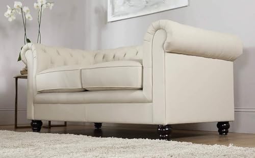 Image of Modern & Classic Chesterfield Sofa 5 Seater Sofa Velvet L-Shape Corner Sectional Button Tufted Sofa for Living Room, Dining Room, Office and Hallway-(Beige).