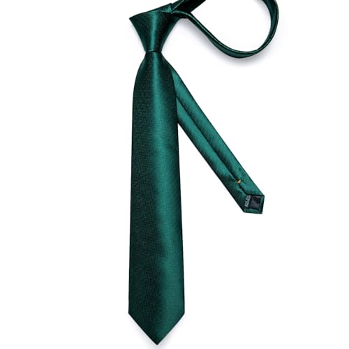 Image of DiBanGu Mens Silk Necktie Solid Color Tie and Pocket Square Cufflink Tie Clip Set Woven Plain Ties for Men Wedding Party