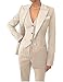 Formal Pant Suits Fashion 3 Piece Office Work Professional Wedding Tuxedos Party Women Suit Set Brown