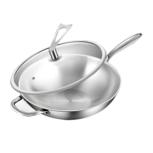 Wok de acero inoxidable, 36 cm, con tapa y antiadherente miniatura 1