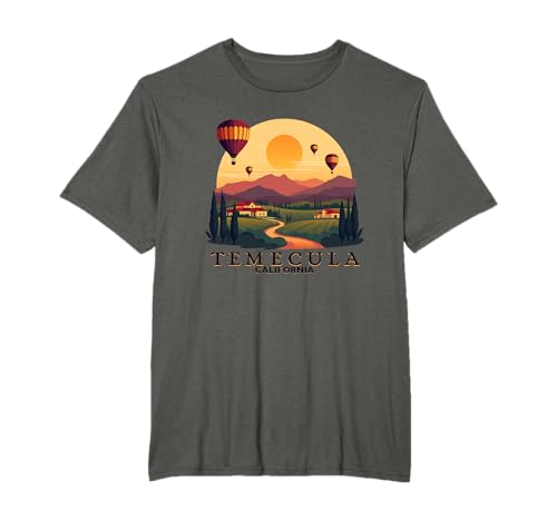 Temecula California Hot Air Balloon Winery Sunset T-Shirt