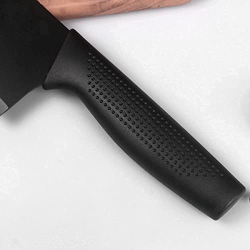 Image of 3-Piece Kitchen Knife Set with High Carbon Stainless Steel Blades, Chef Knife, Utility Knife & Santoku Knife with Ergonomic Black Handles for Chopping, Black 3pcs Knife Set