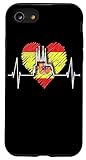 Barcelona Skyline Heartbeat Heart Spain Flag Love Barcelona Case for iPhone SE (2020) / 7/8