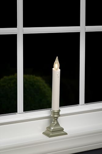 Image of 612 Vermont Vintage LED Battery Operated Window Candles with Timer, Bright Warm White Glow, VT-1806P-4 (Pack of 4, Pewter)