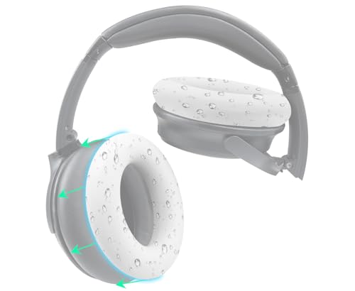 Image of SOULWIT Silicone Ear Pads Cover Protector for Bose QuietComfort QC15 QC25 QC2 QC35 QC45 /Ae2 Ae2i Ae2w /SoundTrue & SoundLink AE Headphones Cushions, Sweatproof, Easily Washable - White