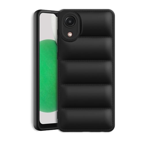 Image of Plus Puffer Case Camera Protection Soft Back Cover for Samsung Galaxy A03 Core - Black