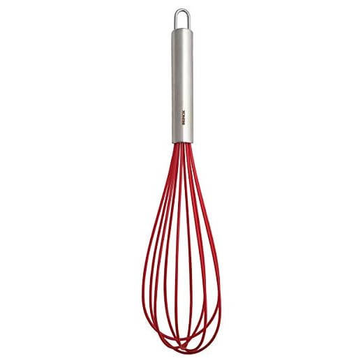 Batedor Manual Fio Silicone Brinox Vermelho 30cm