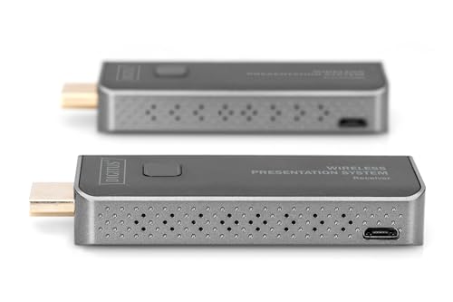 DIGITUS Click & Present Mini – Kabelloses Präsentationssystem – Für PC, Laptop, Tablet, Smartphone – Keine App oder Treiber erforderlich – Schwarz