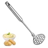 Ouliget Potato Masher, Stainless Steel Potato Masher,Large Heavy Duty Metal Mashing Utensil Kitchen Tool,Silver,1 Pieces,7.8 Inch