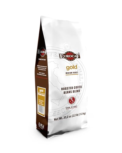 Eurocaf Blend Gold, Café en Grano Tostado Medio 2.2 lb