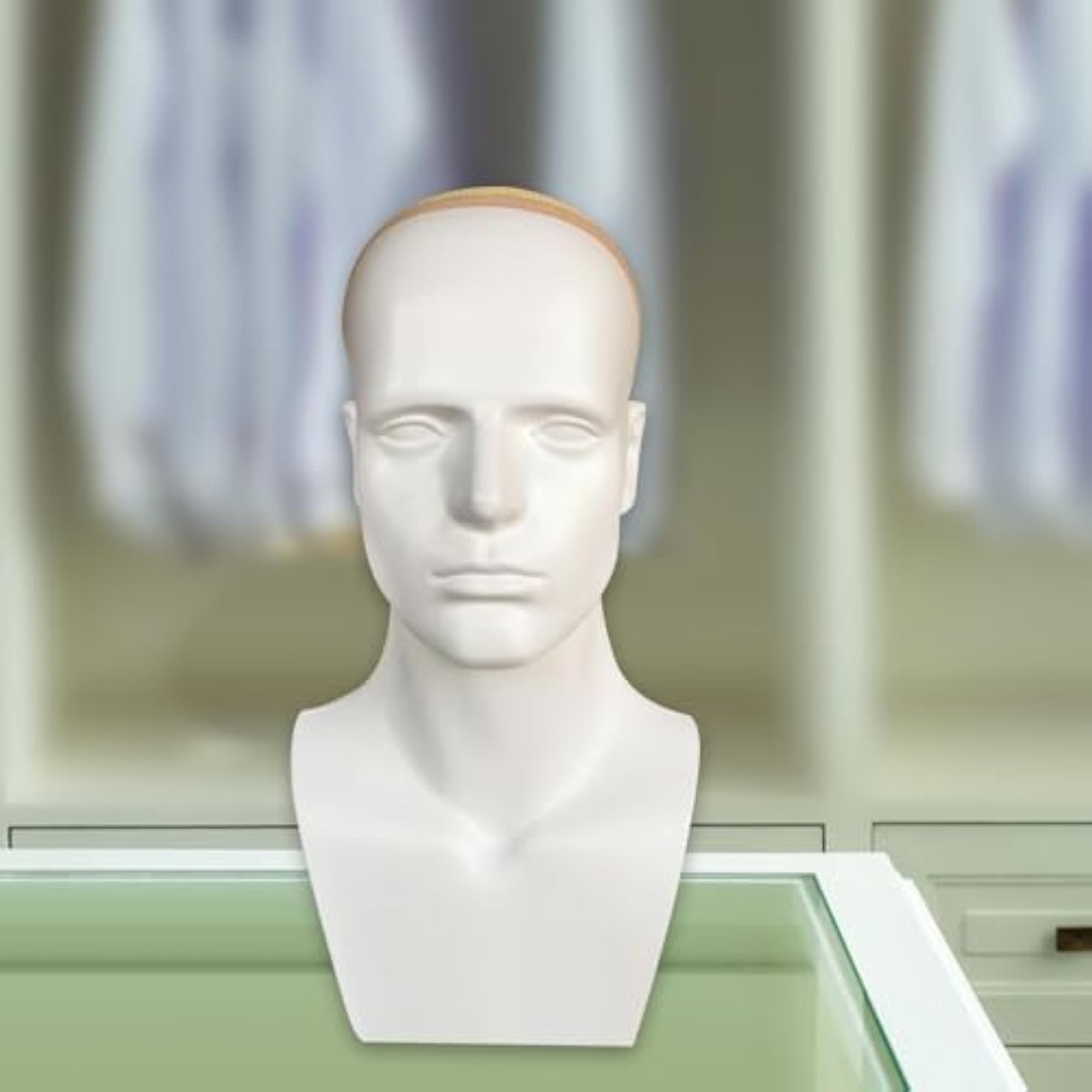 Male Mannequin Head with Shoulders for Display