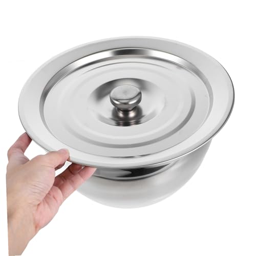 Tazón grande de acero inoxidable con tapa 9 pulg. miniatura 4