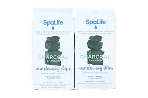 SpaLife Pore Control Blackhead Remover Nose Cleansing Strips (2 Pack) - 20 Treatments (Charcoal)