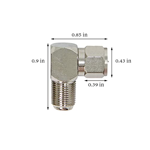 (5 Pack) Adaptador Conector Coaxial 90° Macho a Hembra miniatura 2