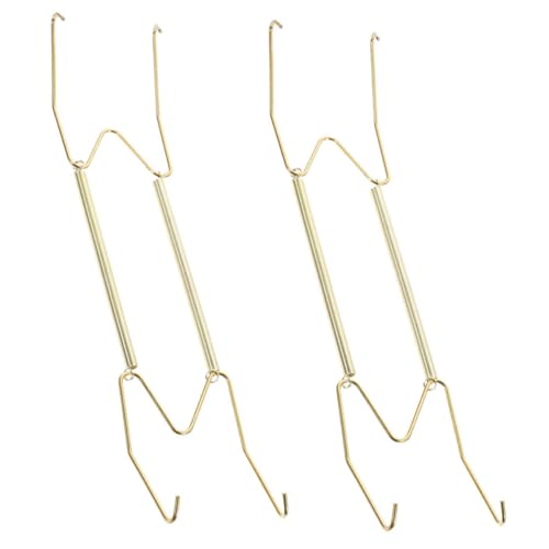 PRETYZOOM 2pcs Wall Mounted Plate Display Holders Sleek Metal Plate Hangers Easy Installation for Home Decor