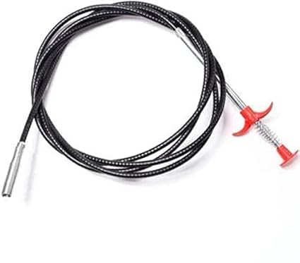 RED FEATHER Hair Catching Claw Wire Sewer Sink Tub Dredge Remover, Spring Drain Pipe Basin Cleaner Tool Unblocked Kitchen Bath Rod Hair Drain Pipe Cleaning Spring Stick - 5ft (160 cm)
