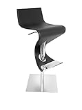 LumiSource Viva Hydraulic Barstool, Black