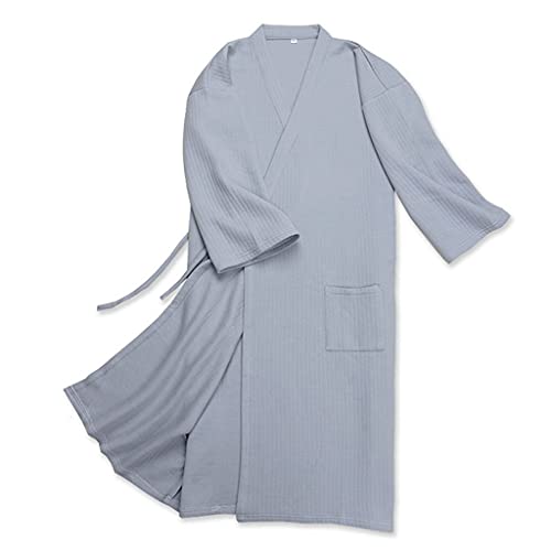DUYHBAWRS Bathrobe Men's Thin Loose Relaxing Comfortable Bathrobes Pajamas Homewear Can Be Weared Outside(C,M code)