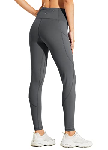 Willit Women's Fleece Lined Leggings Water Resistant Thermal Winter Pants Hiking Yoga Running Tights High Waisted Deep Gray M #TOP1