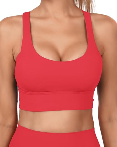 Image of Grace Form Strappy Sports Bra for Women Padded Push Up Sport Bra Athletic Running Workout Bra Yoga Bra