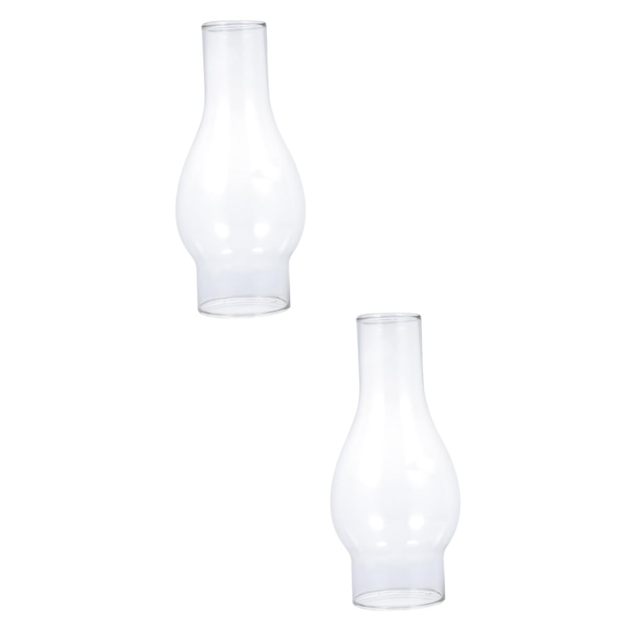jojofuny 2pcs Vintage Glass Oil Lamp Shade Chimney for Indoor Home Kitchen Use Oil Lamp Cover Globe Replacement